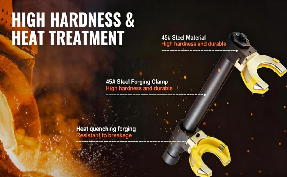 VEVOR Strut Spring Compressor Set, Macpherson Strut Spring Compressor Kit, Interchangeable Fork Strut Coil Extractor Remover Tool, with Yellow Protective Sleeve and Carrying Case