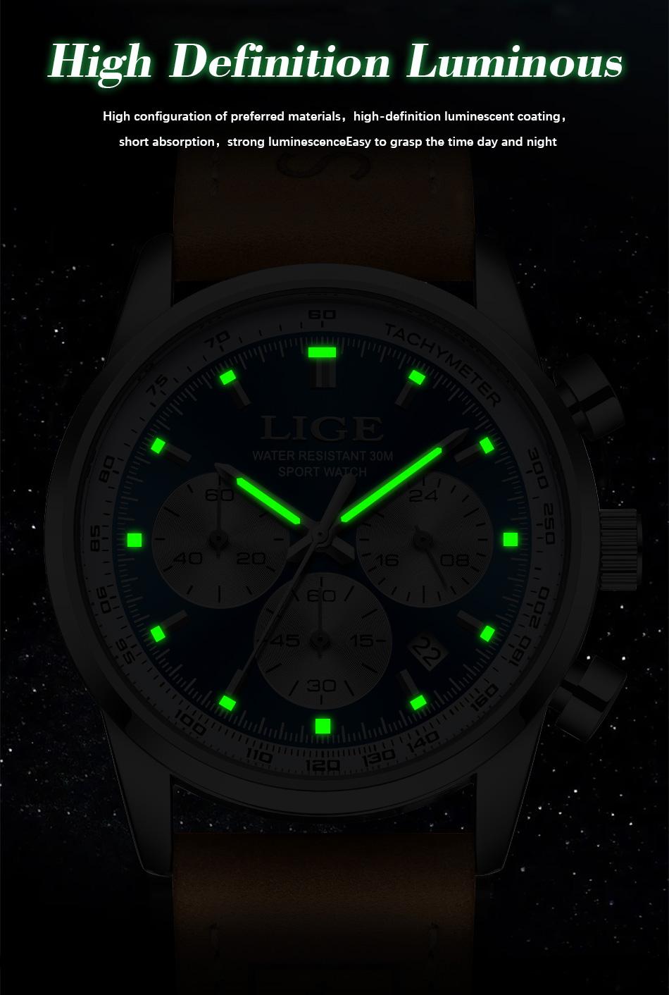 Sports waterproof watch Fashion quartz watch Panda eye men's watch