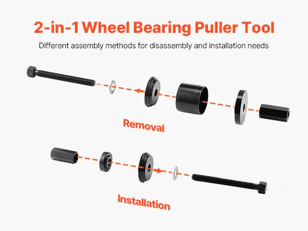 VEVOR Wheel Bearing Press Kit, 23 PCS FWD Bearing Puller Tools, for Front Wheel Drive Bearing Removal and Installation, Wheel Bearing Tool with Sliding Screw, Bushings, Sleeve Plates, Storage Case
