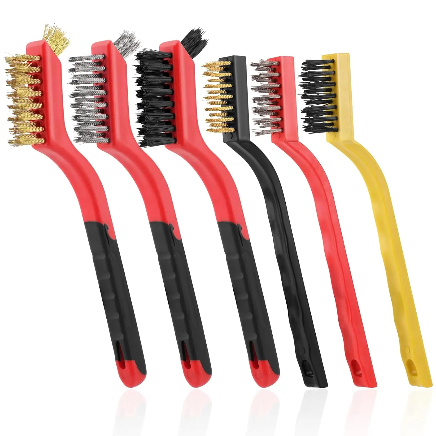 6 Pieces Wire Brushes Set, Small Metal Brass/Stainless Steel/Nylon Brushes  Cleaning Metal Rust Remover and Paint Removal