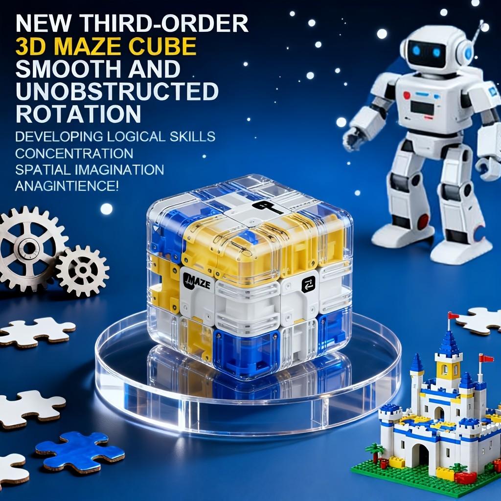 3D Roller Maze Rubik's Cube Three-Step Competition Pk Logic Thinking Toy, Children Stress Relief Training, Educational Puzzle Game