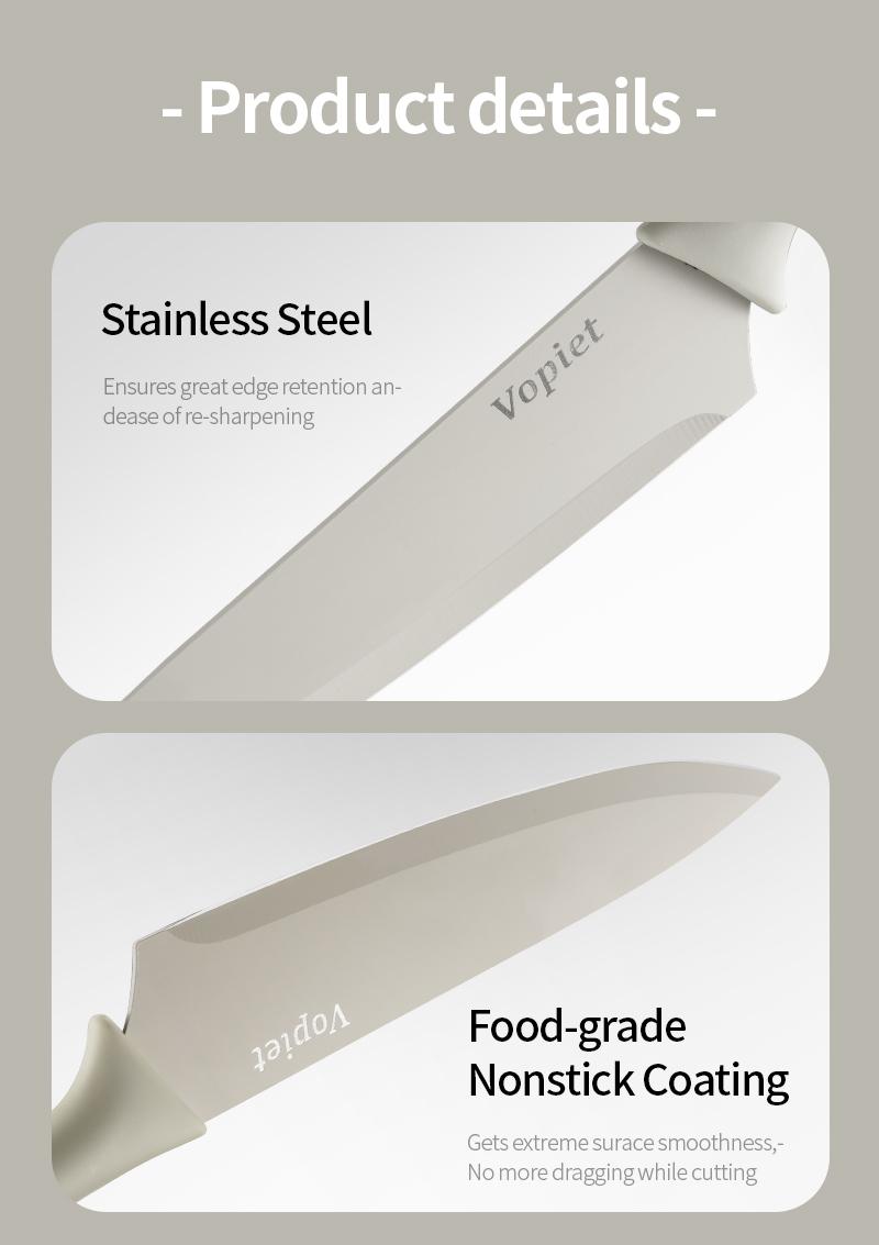 14 Pieces, Kitchen Knife Set, 7 Knives, 7 Protective Sleeves, Can Cut Meat and Vegetables, Can Cut Fruit, Can Cut Steak, Rust Resistant and Durable,  Gift Set Outdoorfun Fathersdaygift Outdoorfun Fathersdaygift Utensils Stainless Steel Cooking