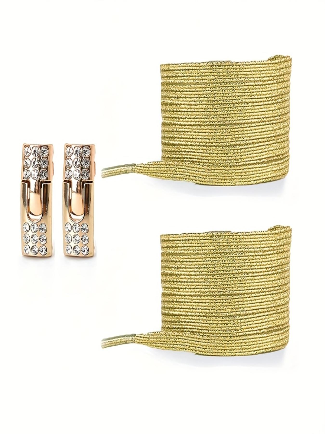 Diamond Buckle Shoe Laces, No-Remove Shoelaces, 2 Elastic Bands and 2 Buckles, Colorful Gradient Shoelaces for Casual and Sports Shoes, Stretchy Shoelaces