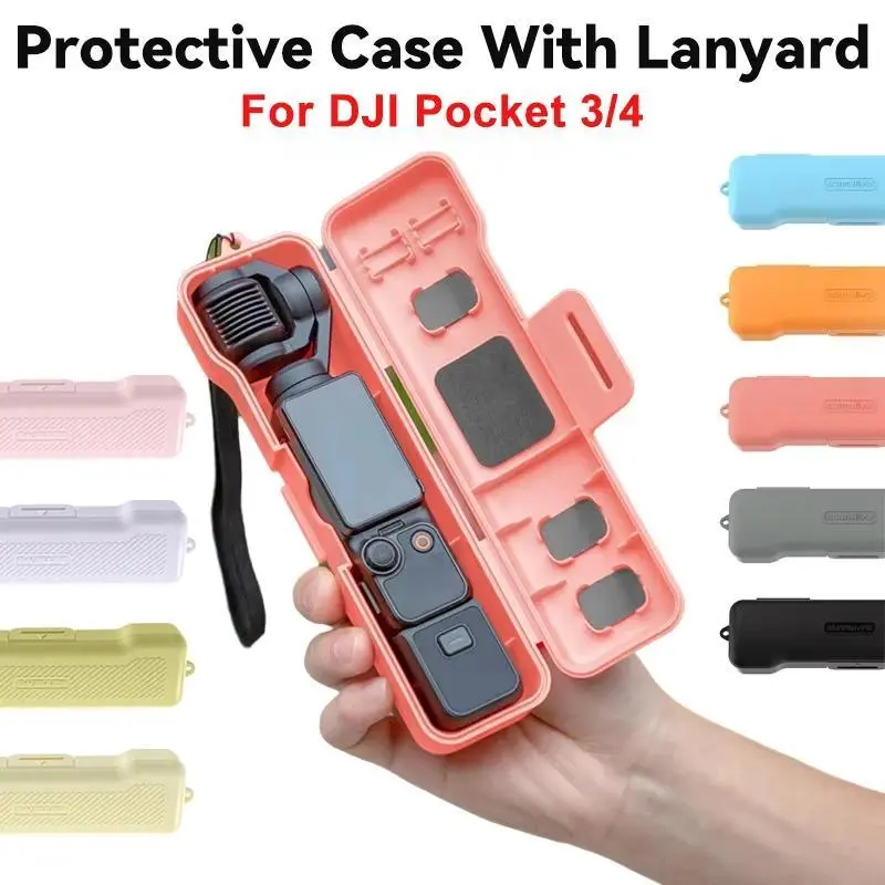 For DJI Osmo Pocket 3/4 Protective Shell Anti Dust Camera Lens Cover Compact Storage Bag Box With Lanyard for Vlog Accessories