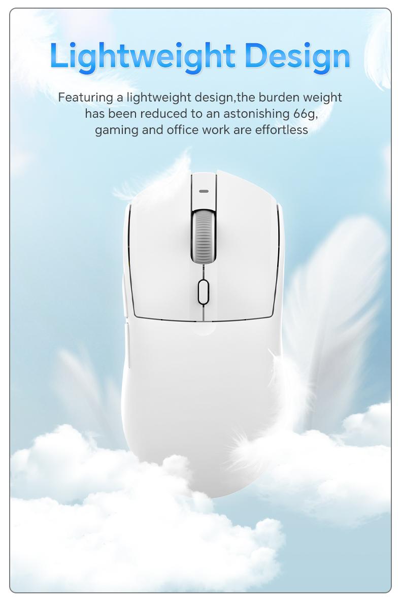 [New Year Sale]AJAZZ AJ139 V2 MC Tri-Mode Connected Mouse, PAW3311 Sensor, 1000hz Return Rate, 500mAh Battery Lasting Life