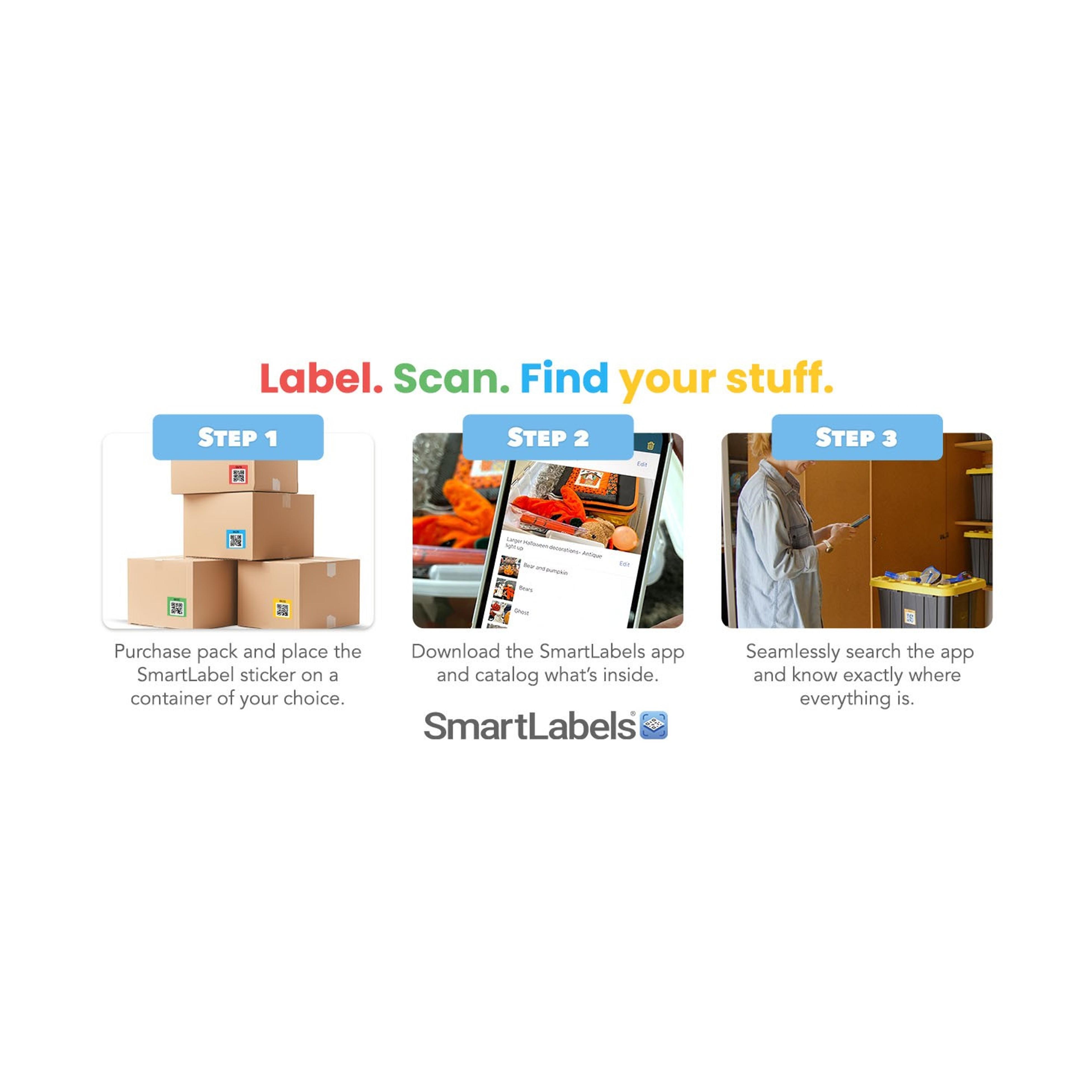 QR Code Stickers with AI Photo Analysis App - Auto-Creates Item Descriptions - No Typing - Made in USA - QR Code Labels for Storage & Inventory Tracking, Organization & Moving, 48 PackGift