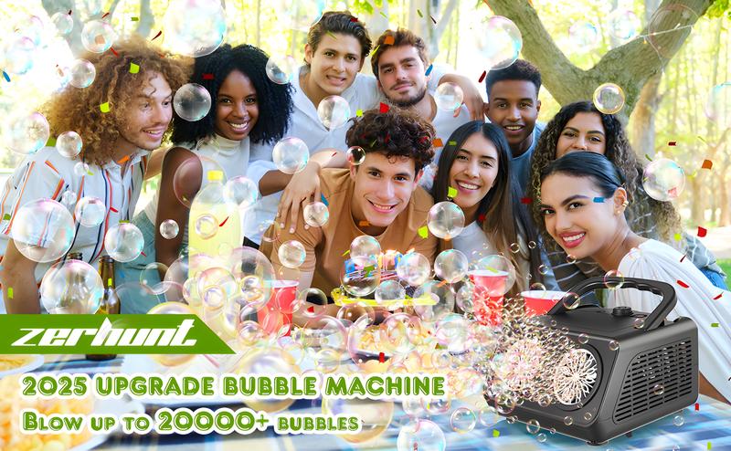 Zerhunt Upgrade Bubble Machine, 20000+ Bubbles Per Minute Bubble Blower, Toys for Boys and Girls Outdoorfun Birthday Parties Christmas