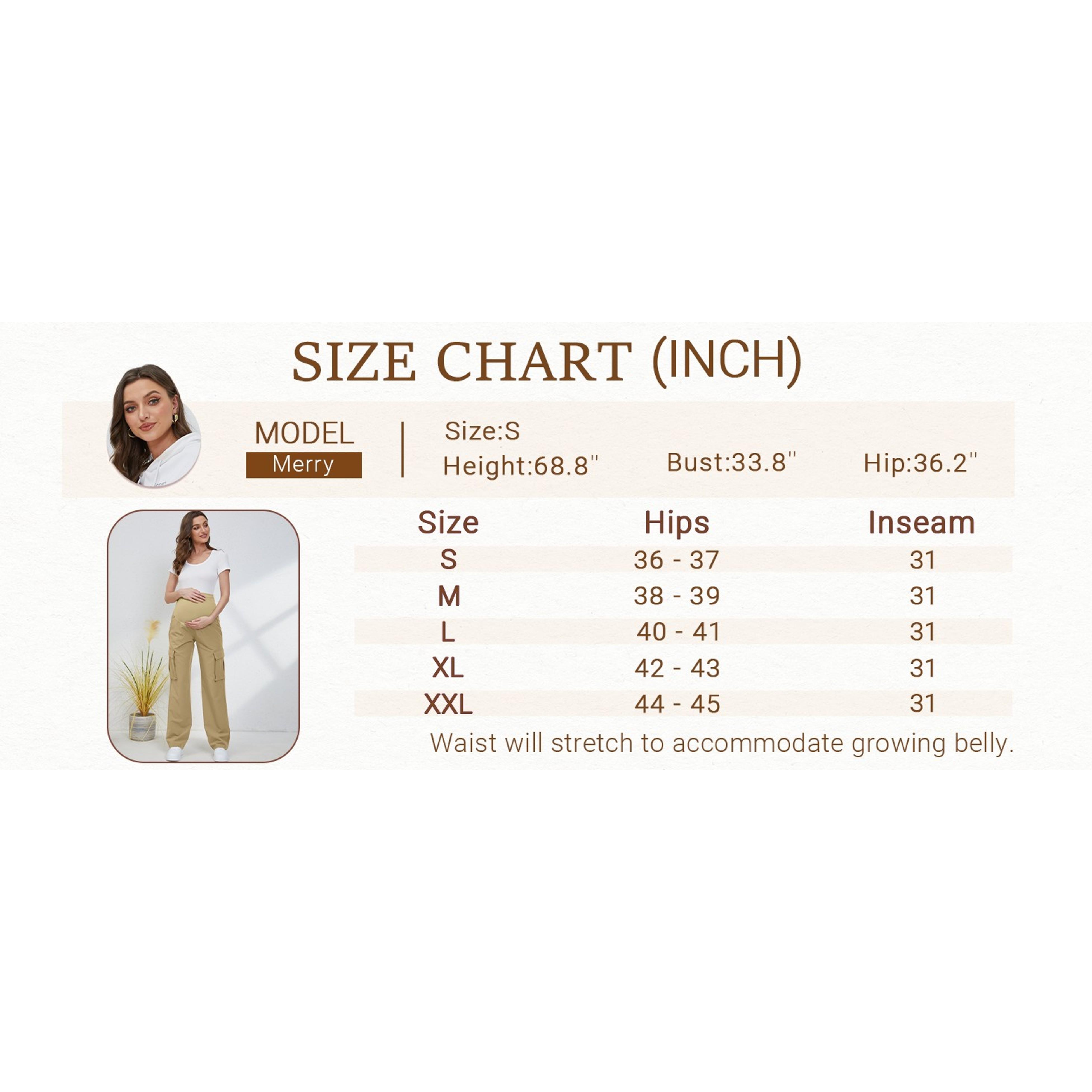 Women's Over-The-Belly Maternity Cargo Scrub Pants, 4-Pocket Pregnancy Clothing, Over Belly