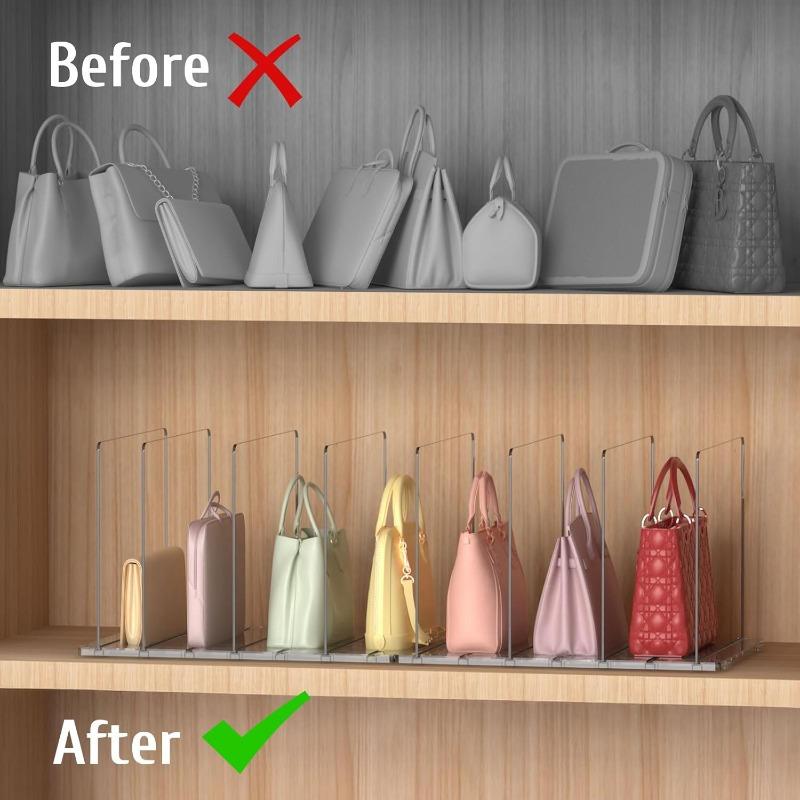 8-layer adjustable transparent partition storage box, multi-functional storage box specially for handbags in wardrobes, household bookshelf layered organizer