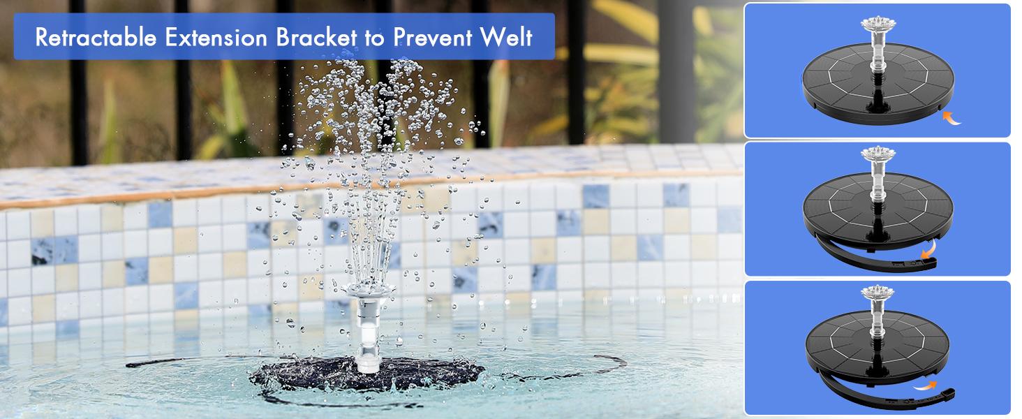 AISITIN 3.5W Solar Fountain Pump for Water Feature Outdoor DIY Solar Bird Bath Fountain with Multiple Nozzles, Solar Powered Water Fountain for Garden