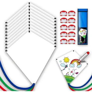 SGftre DIY Own Colored Kite,Blank Diamond Kites for Boys and Girls are Easy to Fly,Craft Kites are Ideal for Decorating Children's Parties and Beach Lawn Events(10 Pack)