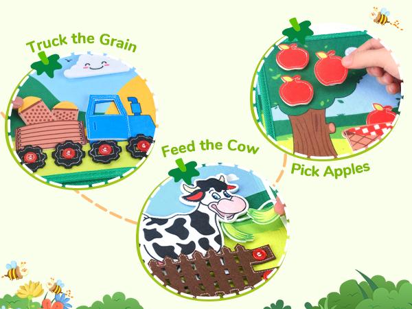 JoyCat Busy Board, Felt Quiet Toy Activity Board with Life Skills, Cognition, Sorting, Autism Sensory Toys, Travel Toys, Gift for Boys & Girls JoyCat Busy Board, Felt Quiet Toy Activity Board with Life Skills, Cognition, Sorting, Autism Sensory Toys, Travel Toys, Gift for Boys & Girls