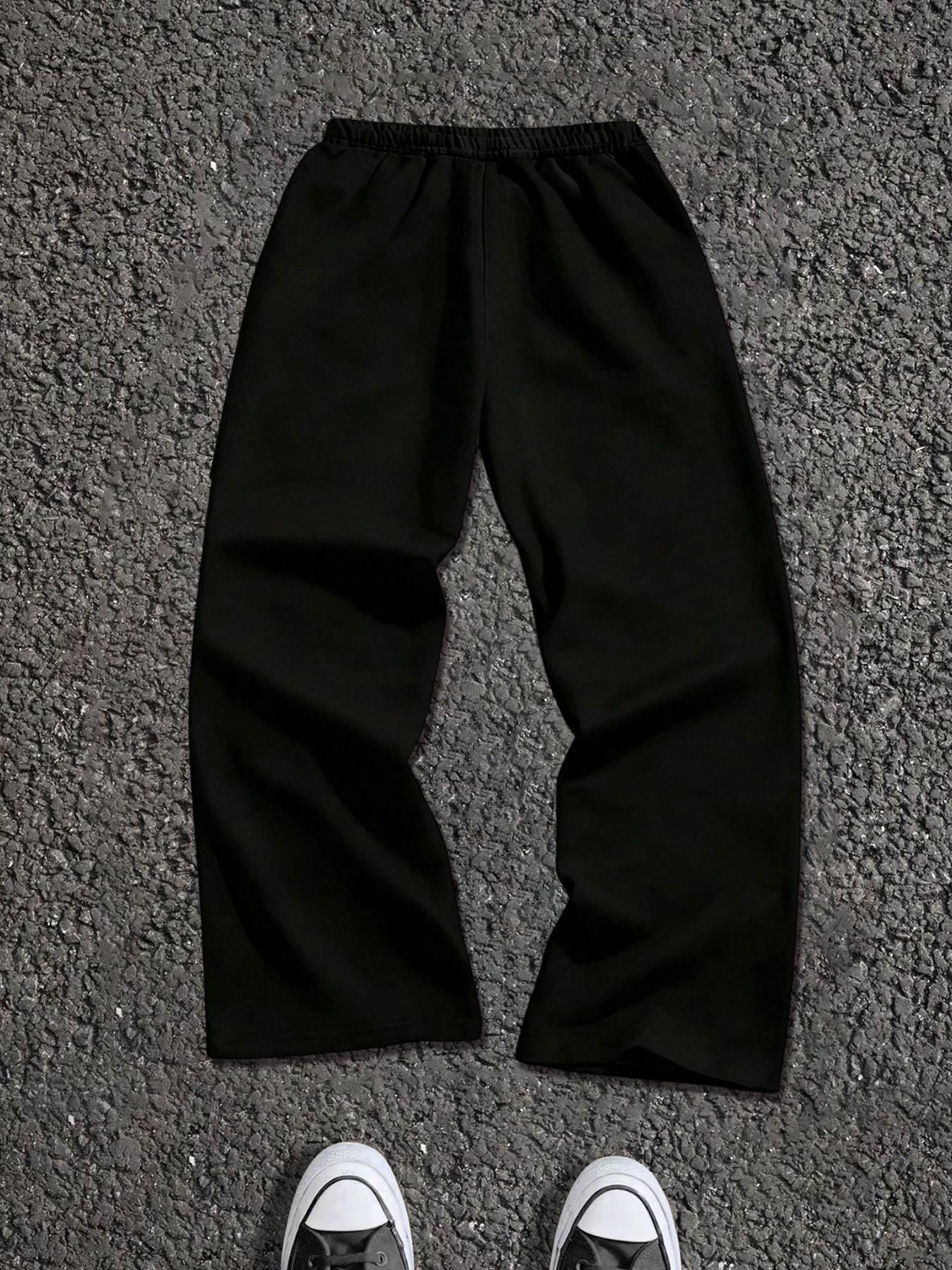 Men's Y2K Style Gradient Star Print Wide Leg Sweatpants, Base Silver Color Design, Loose Fit Straight Leg, Spring Fall Streetwear Pants, Menswear