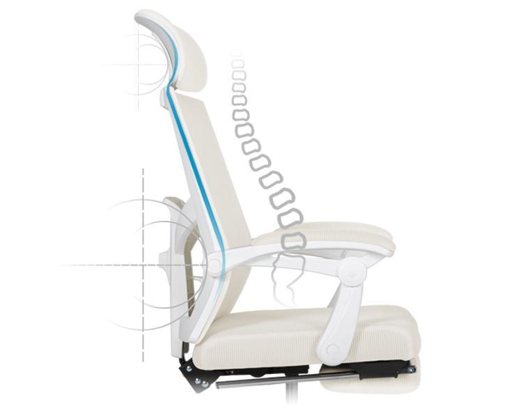 Qulomvs Ergonomic Office Chair with Reclining Design, Adjustable Headrest, Padded Armrests, Footrest, and Lumbar Support for Enhanced Comfort