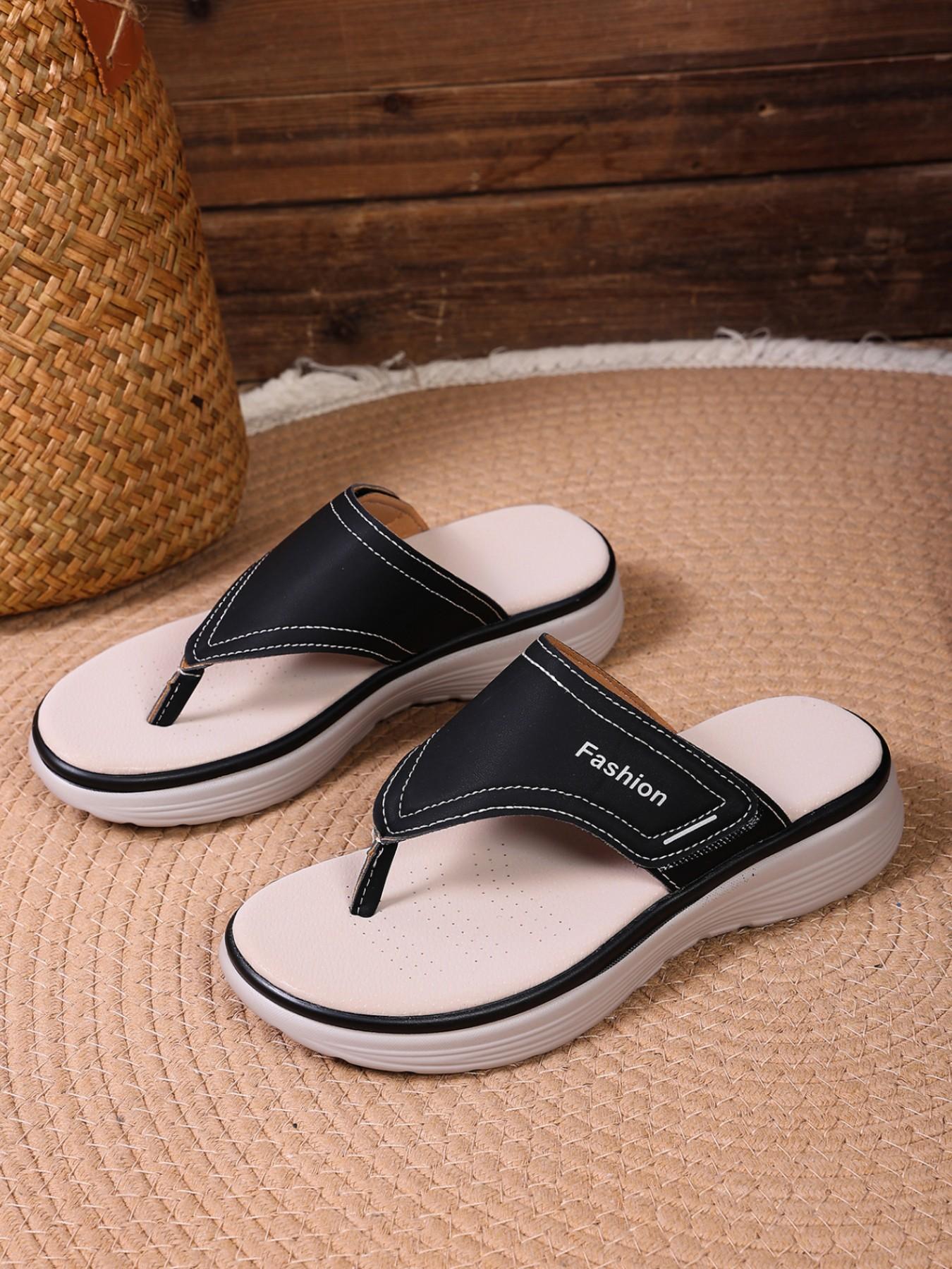 Summer New Beach Flat Lightweight Breathable Huarache Sandals, Fashion Open-Toe Slippers, Thick Sole Height-Boosting Beach Shoes for Women