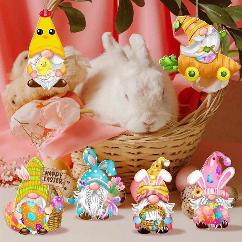 24 Piece Easter Holiday Wooden Hanging Decorations with Bunny and Egg, Mdf Craft Ornaments for Festive Home Decor, Wooden Gnome Decorations 24 Piece Easter Holiday Wooden Hanging Decorations with Bunny and Egg, Mdf Craft Ornaments for Festive Home Decor, Wooden Gnome Decorations
