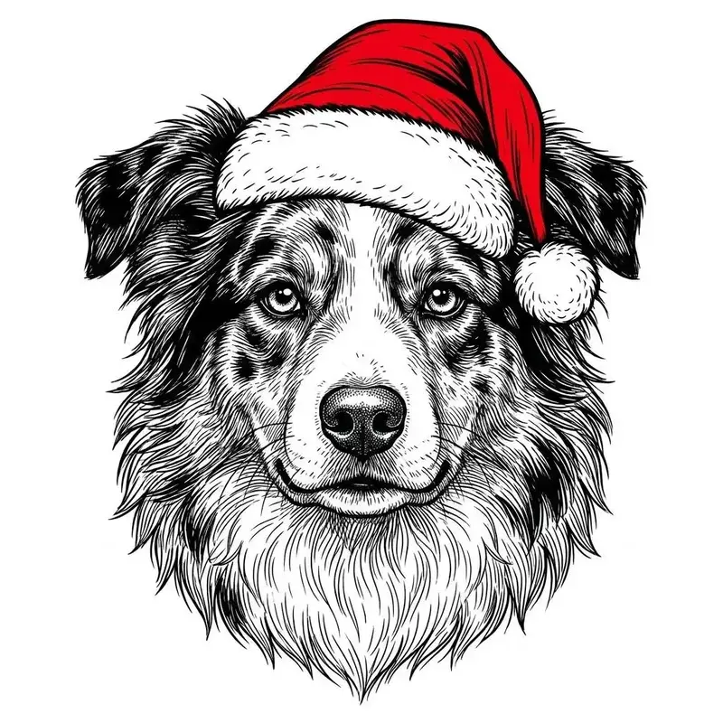 50+ Dog Breeds Available Christmas Dog Tshirt, Santa Hat Dog Crewneck ...