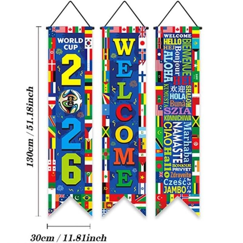 2026 World Cup Decoration, International Flag Bunting 30x130cm Fade-Resistant, Football Party Supplies for Classroom, Bar, Restaurant, Sports Viewing Parties