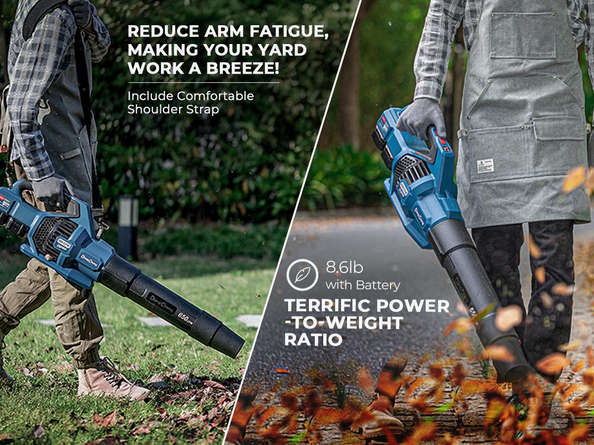 【5-year warranty】DongCheng 650 CFM Cordless Leaf Blower, 40V Battery Powered Blower with 2 * 4.0Ah Batteries & Charger, High-Efficiency Brushless Motor for Sidewalks, Driveways, Town Care, Blowing Leaves and Snow Heavy Duty 【5-year warranty】DongCheng 650 CFM Cordless Leaf Blower, 40V Battery Powered Blower with 2 * 4.0Ah Batteries & Charger, High-Efficiency Brushless Motor for Sidewalks, Driveways, Town Care, Blowing Leaves and Snow Heavy Duty
