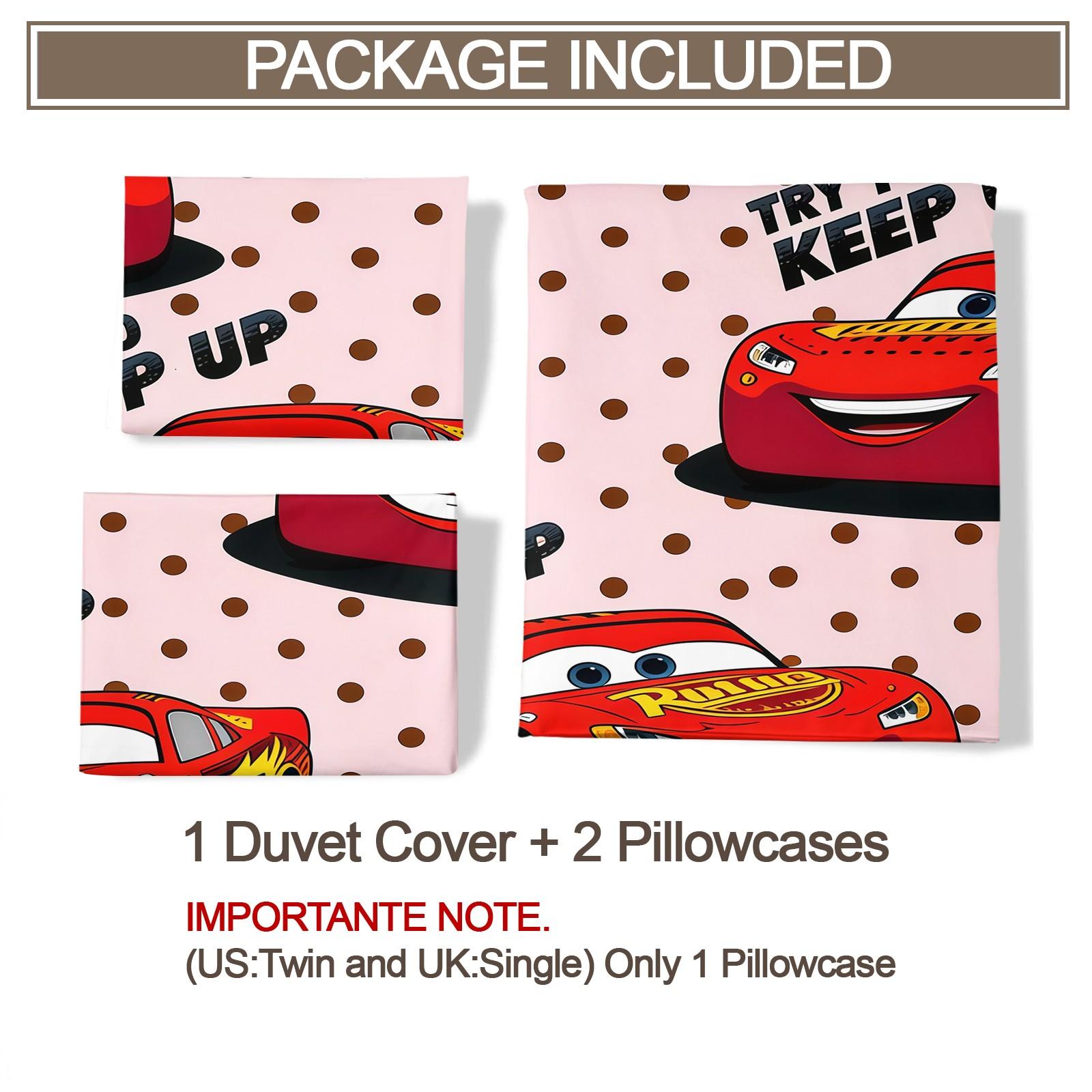 Cartoon Car Pattern Duvet Cover Set, Soft And Durable Bedding Set, Including 1 Duvet Cover And 1 Or 2 Pillowcases, Suitable For Children And Adults Daily Holiday Birthday Gifts Bedroom Decorations