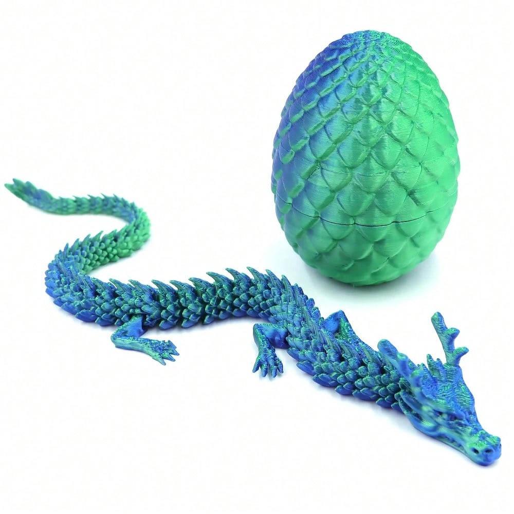 3D Printed Dragon Surprise Egg, Stress Relief Desk Toy Decor, Halloween Ornament, Easter Gift, Christmas Decoration, Adult Gift (contains No Beard)