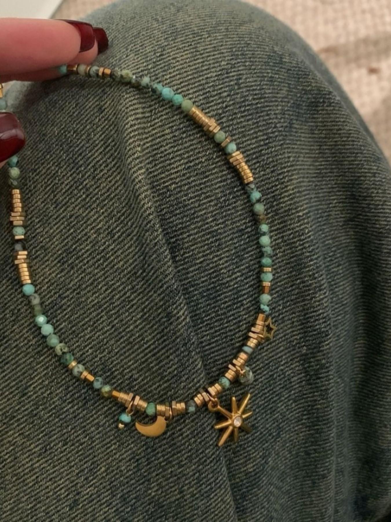 Mead Vintage Beaded Necklace 2026 New Design, Elegant Chain Print Collarbone Chain, Layered Necklace for Women, All Seasons Fashion Accessory