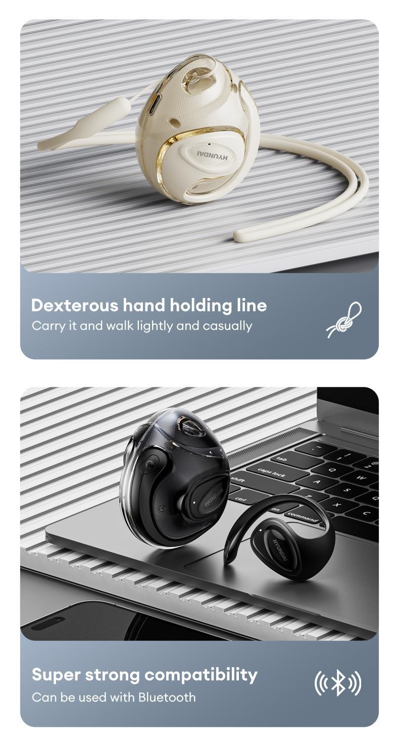 HYUNDAI X15 Ultra New Voice Quick Wake-up Chat  Wireless Bluetooth 5.4 OWS Waterproof Sport Headsets Noise Reduction Headphones With Mic Earbuds