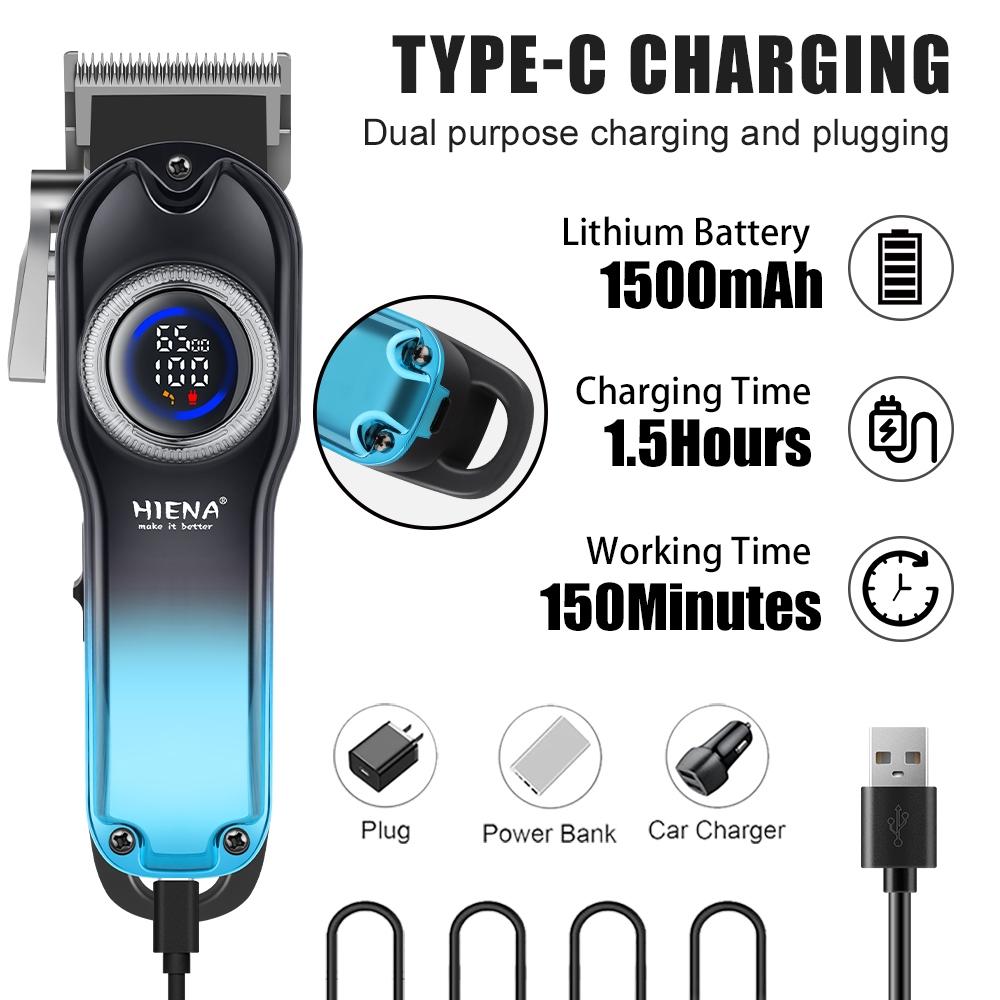 5-piece men's professional hair clipper suit, professional men's haircut suit, long hair trimmer, Cordless hair clipper, wireless USB charging hair clipper, the ideal choice to meet your nursing needs.