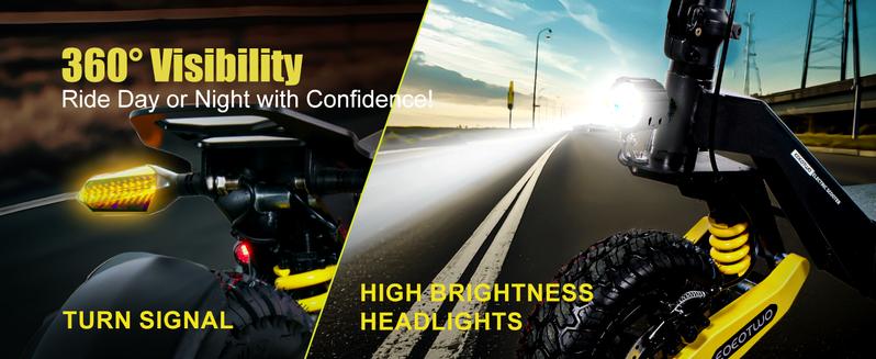 EOEOTWO electric scooter for adults, 25/40 miles long distance, maximum speed of 28 MPH, 1200W electric scooter foldable, 11-inch off-road tires, turn signal lights, double suspension and double brakes