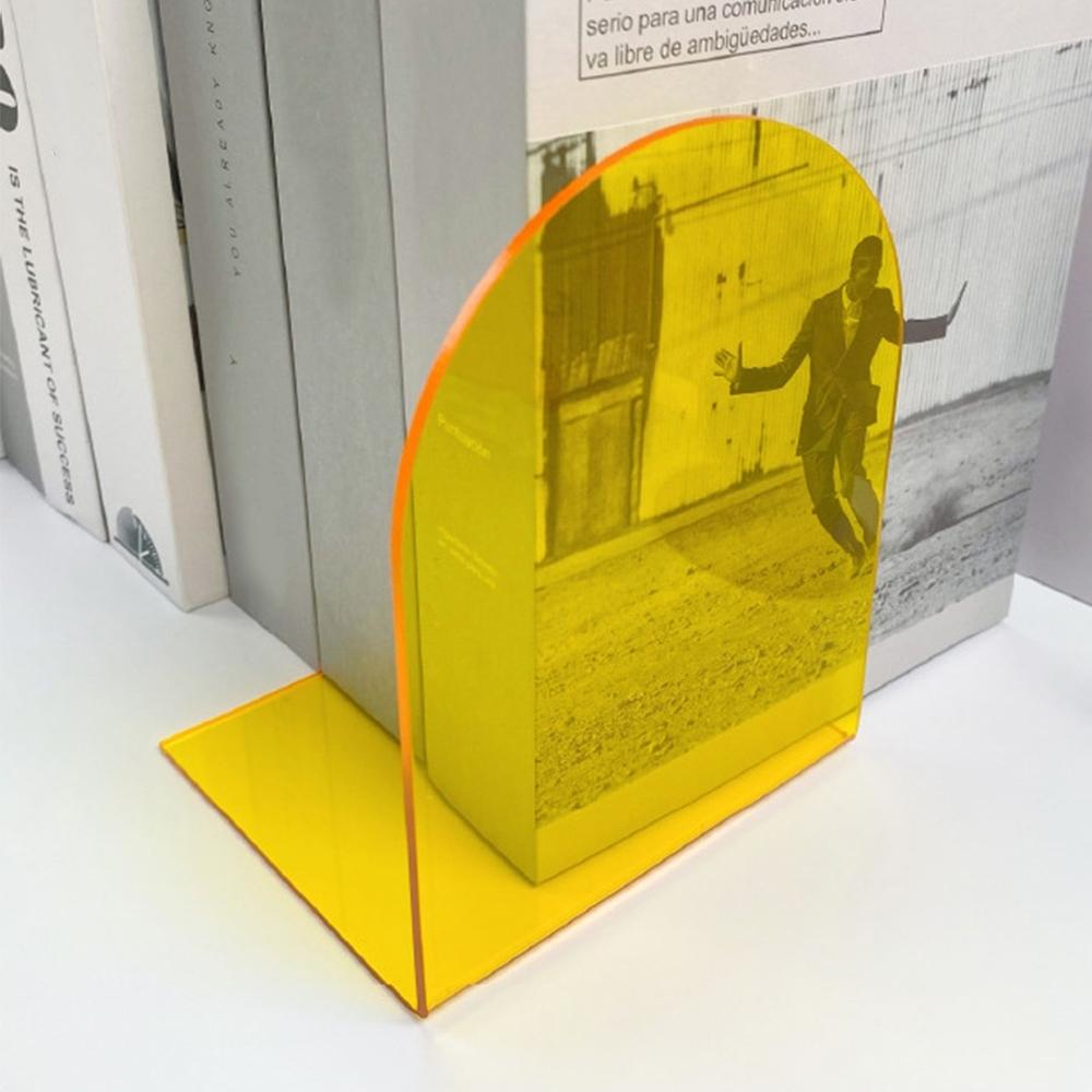 Acrylic L-Shape Book Stand, Transparent Blue, Thick Anti-Slip Design, Ideal for Students Office Home Decor