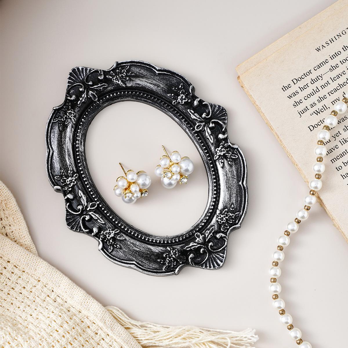 French Silver-Trimmed Mini Frame, Resin Desktop Decor, DIY Craft Accessory, Home Decoration, Wedding, Party, Holiday Decor