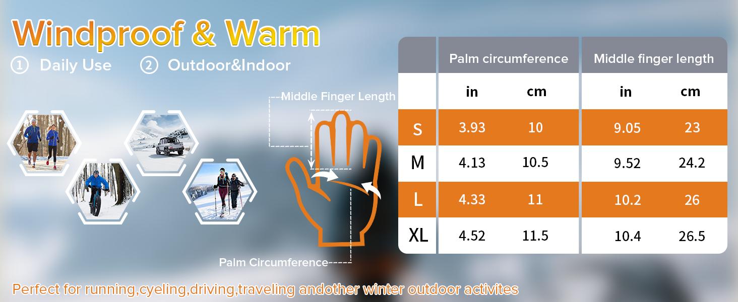 Viyawise Winter Waterproof Ski Snow Warm Gloves for Women Men, Windproof Cold Weather Thermal with Touchscreen Fingers, for Running Driving Cycling Hiking Biking Outdoor Sports Daily Work