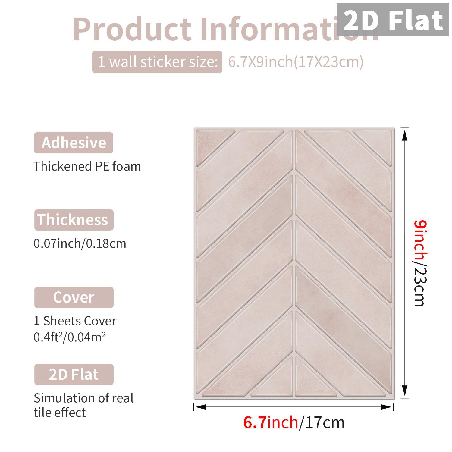 10 PCS/Box GST PE Crystal Foam Tile Stickers Light Pink Herringbone Waterproof Oil-Proof Anti-Collision Home Decor for Kitchen Bathroom Ceiling Tiles Old Wooden Boards