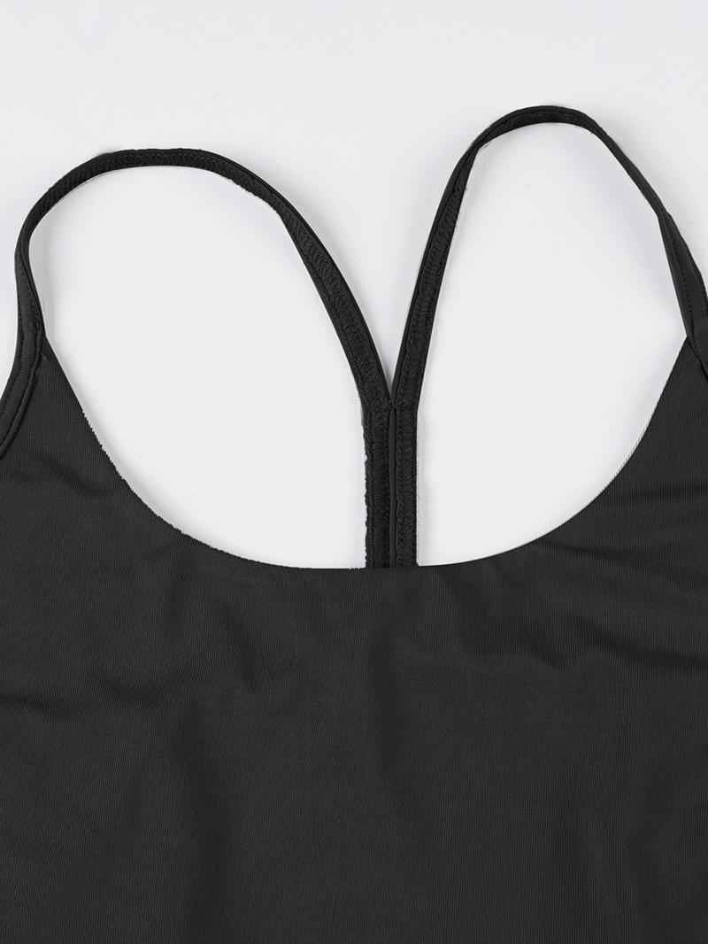 Women's Solid Backless Cami Bodysuit, Casual Street Fashion Sleeveless Bodysuit for Daily Wear, Ladies Clothes for Fall