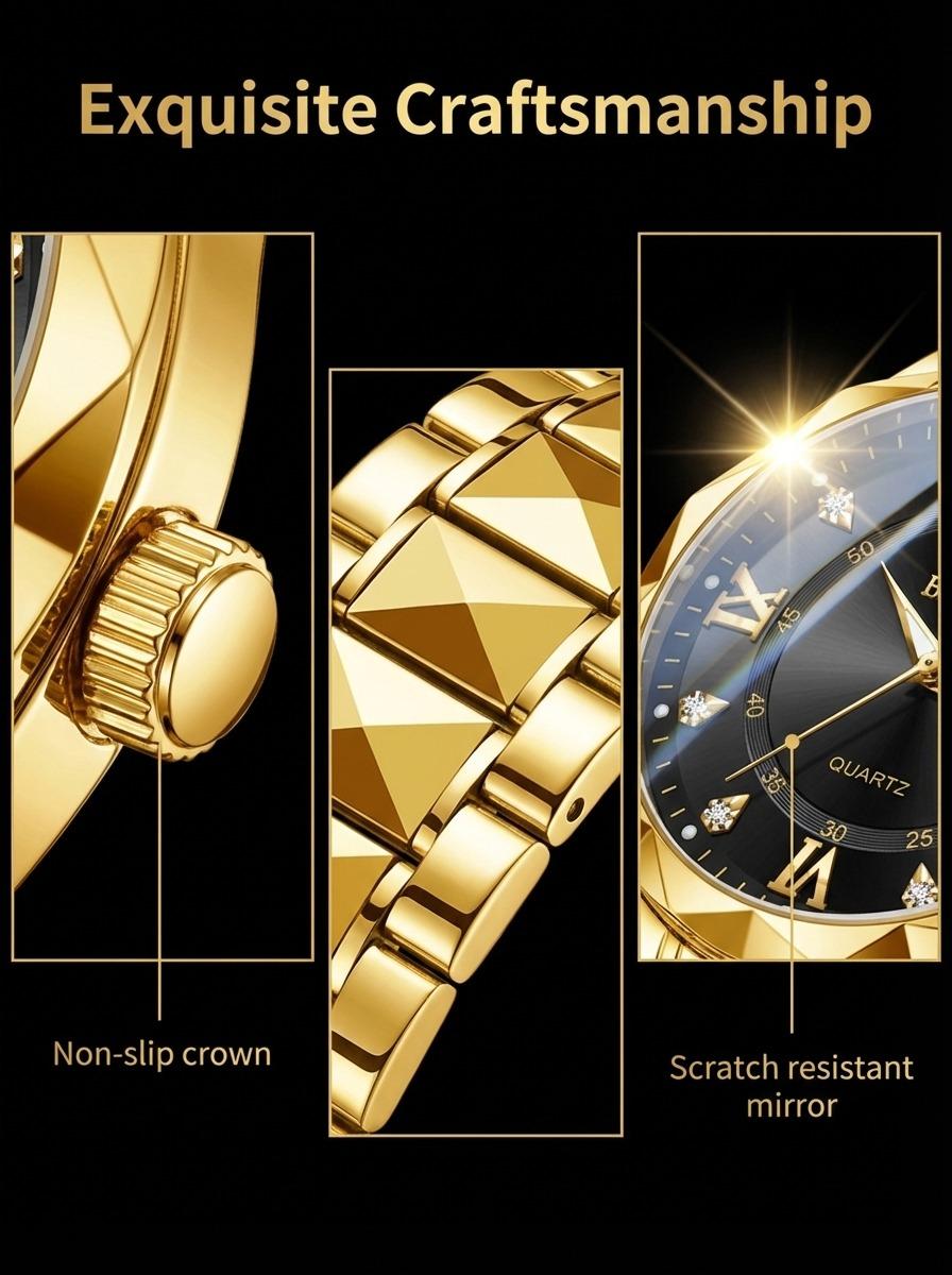 Men's Business Fashion Rhinestone Decor Analog Quartz Watch, Calendrier Waterproof Watch for Party, Daily Decor, Trendy Exquisite Watch for Birthday Gift with Box, Business Fashion Watches Men's Business Fashion Rhinestone Decor Analog Quartz Watch, Calendrier Waterproof Watch for Party, Daily Decor, Trendy Exquisite Watch for Birthday Gift with Box, Business Fashion Watches