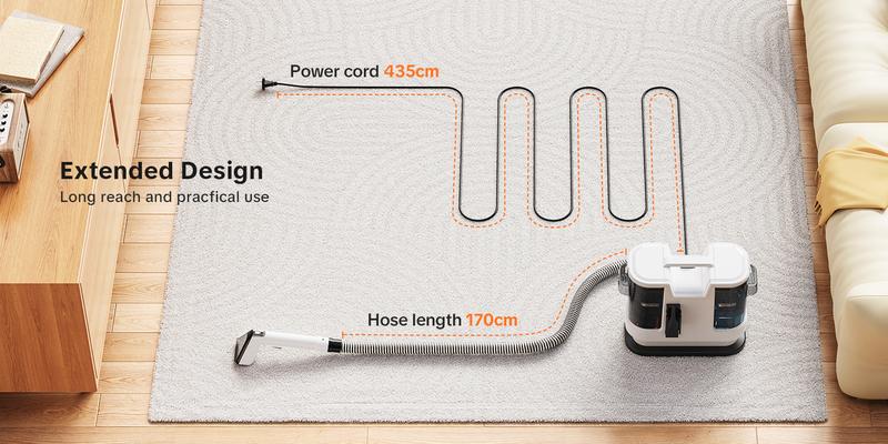 NEW Upgraded Heated Portable Spot Cleaner | Powerful Suction for Carpets, Upholstery, Car Interiors & Sofa