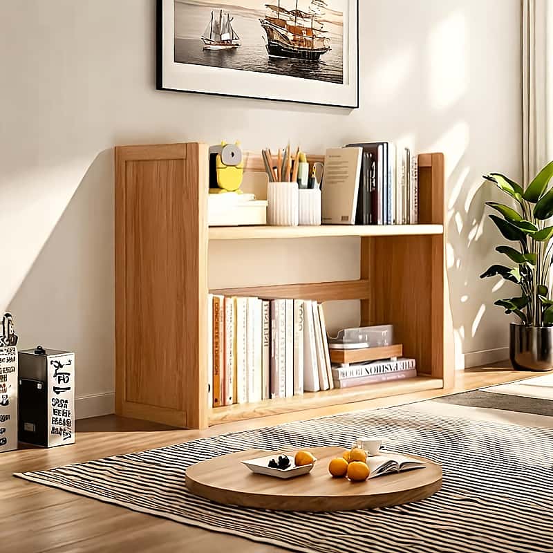 Multi-Layer Wood Bookshelf with Reinforced Back Panel, Space-Saving Storage Rack for Dormitory, Office, Home, Easy Assembly, Durable Design, Home Office Furniture