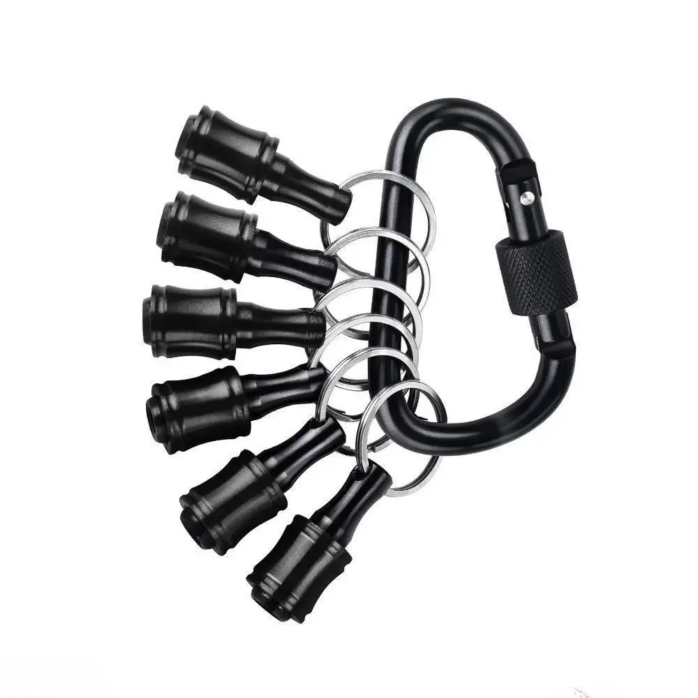 2026 New Arrival 6-Pieces 1/4-Inch Hex Shank Drill Bit Storage Rod Keychain, Quick Change Extension Rod, Metal Quick Release Screwdriver Bit Clip Holder, Portable EDC Tool Accessory for Handymen (Sports & Outdoor Protective Gear Accessory)