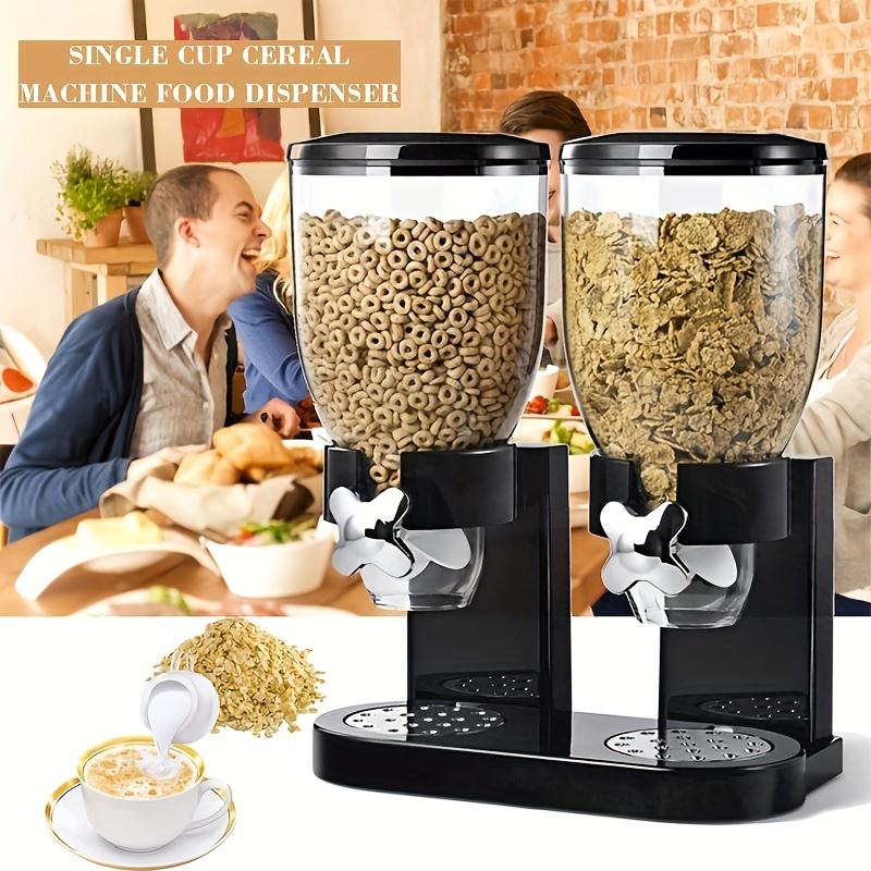 Dual-control dry food dispenser, leak-proof design, large capacity for storing grains, oats, rice, and nuts