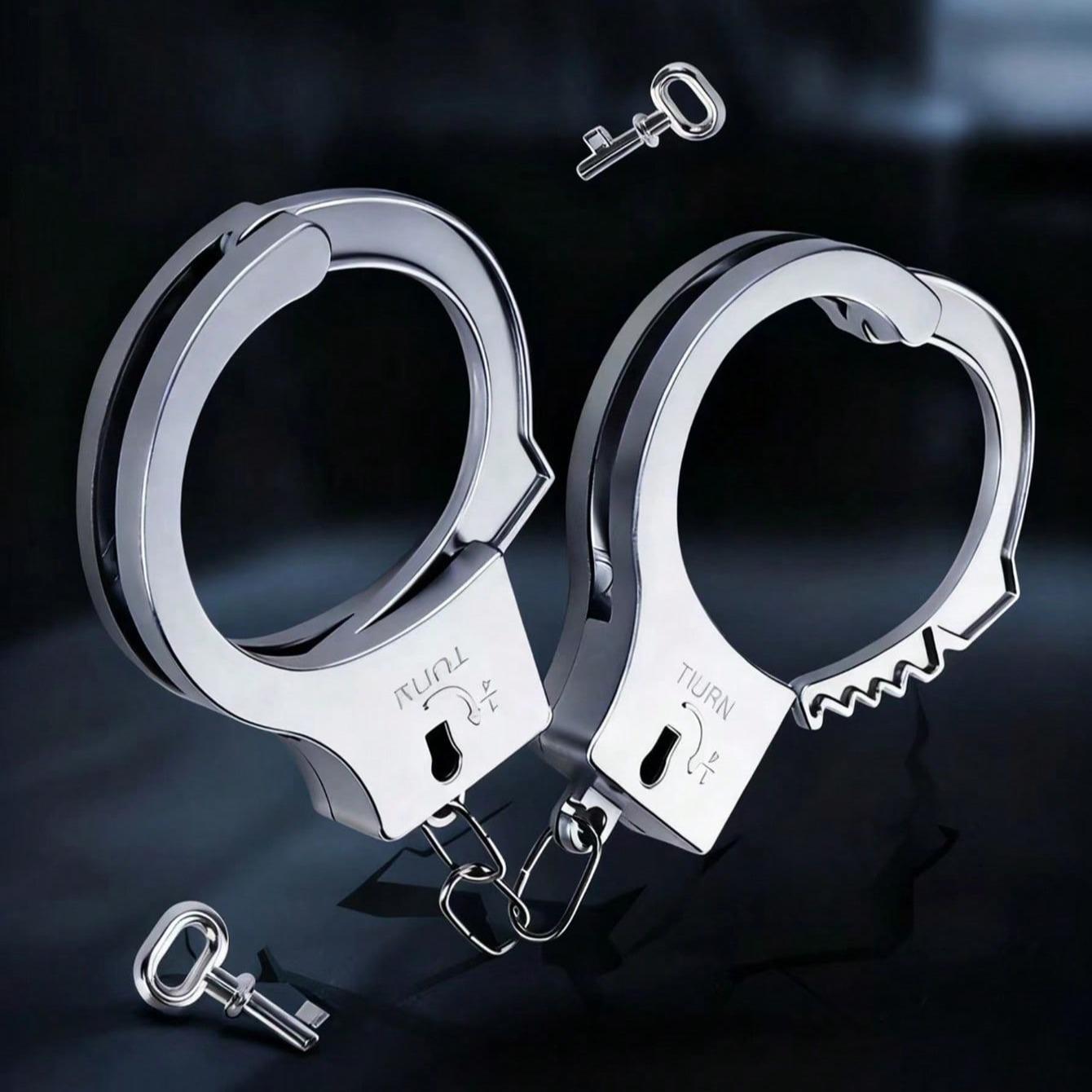 Vintage Silver Plastic Handcuffs, Multi-Functional Sexy Handcuffs, Suitable For Daily Use, Halloween Costumes, Parties, And More, Fun And Durable, Perfect For Role Play And Stage Performances, Costume Accessories, Party Favors, And An Ideal Holiday Gift