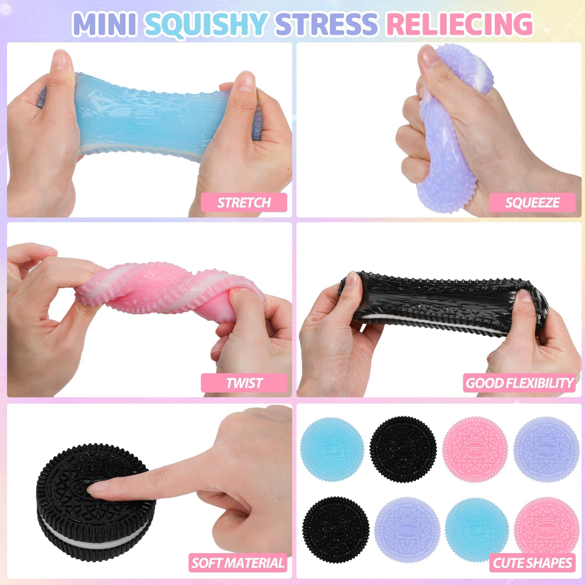 4-Color Oreo Squishy Fidget Toy – Ultra Soft Stretchy Stress Relief Squeeze, Fun Anxiety Decompression Toy for Kids & Adults (6.5cm)