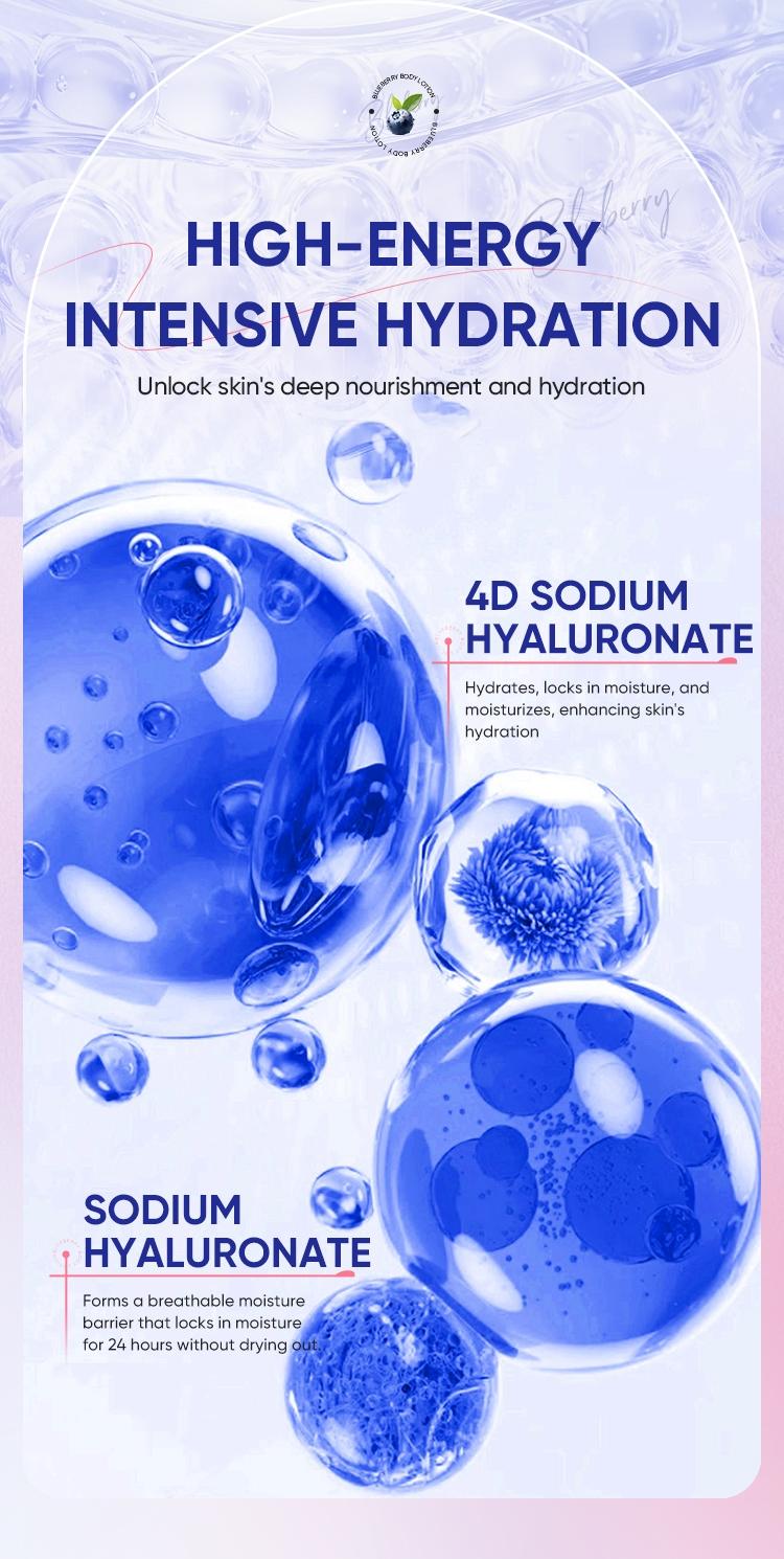 Blueberry Body Lotion 100g Moisturizing Deep Nourishing Brightening Scented Full-Body Skincare for Dry Skin