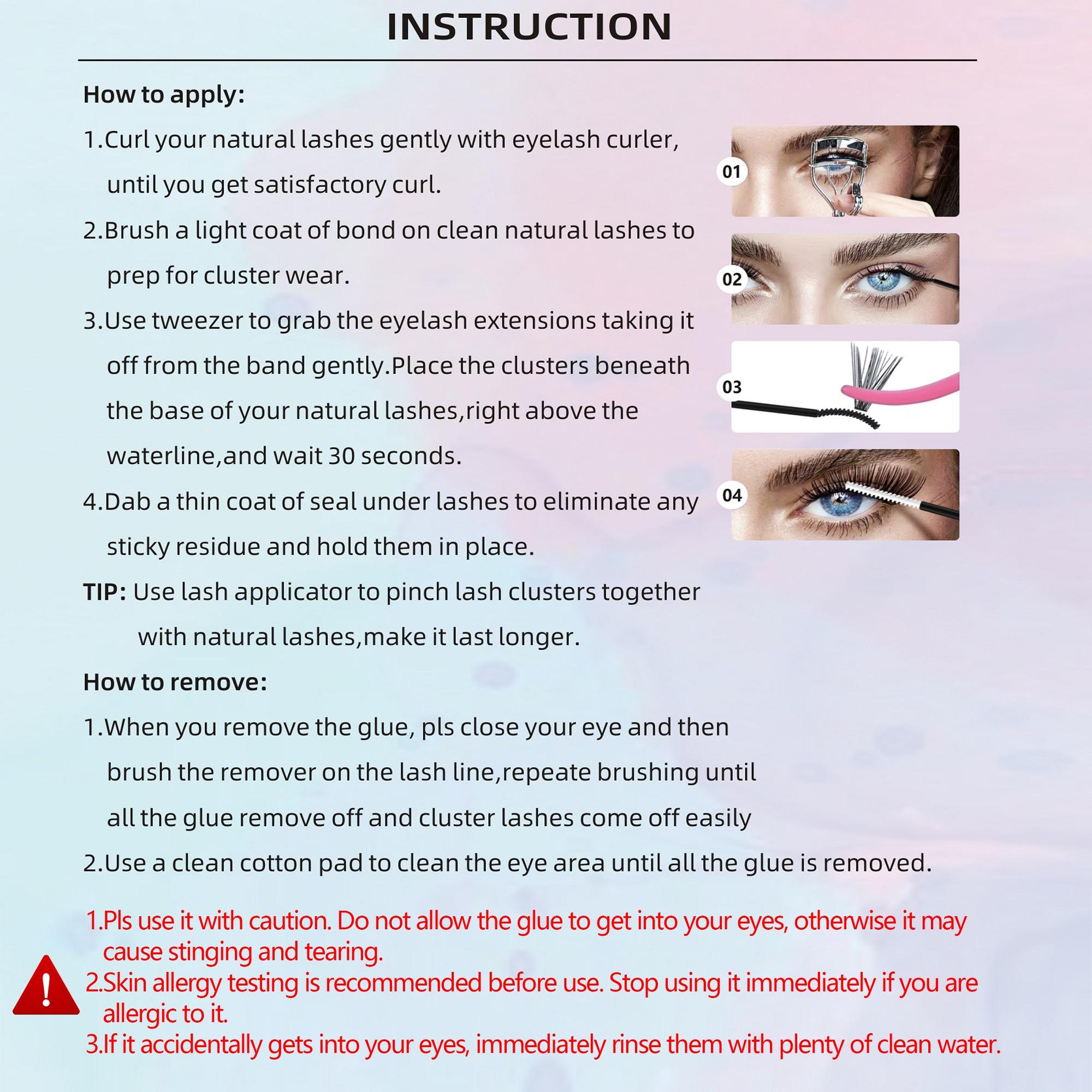 Natural Look DIY Eyelash Extensions Kit, 1 Set Including 3 Boxes Mixed Length Fluffy Eyelash Clusters Fake Lashes with Lash Glue & Tweezers & Lash Remover, Eye Makeup Enhancement Set for Women