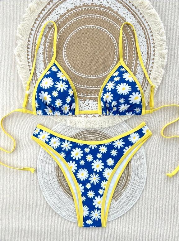 Women's Bikini Set Spring Summer 2026, Adjustable Thin Straps Classic Polka Dot Pattern Seamless Beach Swimsuit