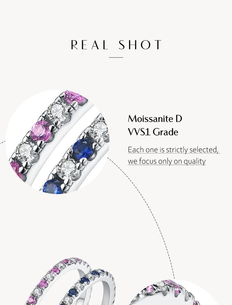 Stackable Synthetic Moissanite Ring for Women Pink and Blue Saphire Wedding Band Fine Jewelry For Anniversary Party Gift R061 Stackable Synthetic Moissanite Ring for Women Pink and Blue Saphire Wedding Band Fine Jewelry For Anniversary Party Gift R061