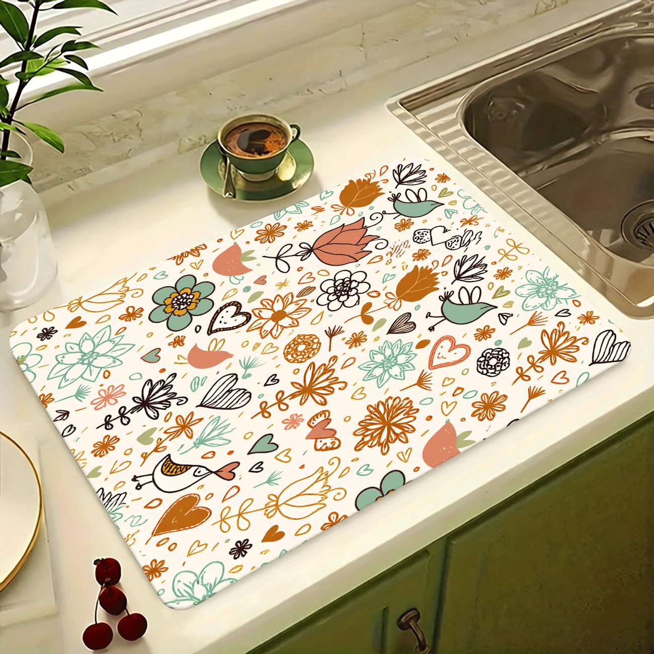 Multi-Functional Table Mat, Rubber Coaster, Easy Clean, Water Absorbent, Non-Slip, Durable, Protects Tabletop, Ideal for Kitchen and Bedroom