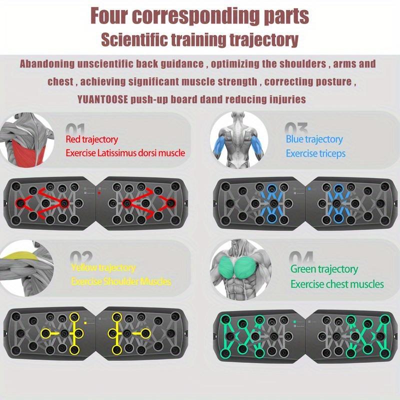 1 multi-functional prone push-up board training system with Pushup Handles - Heavy-duty home fitness equipment, non-slip surface, suitable for core, chest, arm, leg and back exercises - Universal fitness system for both men and women (black)