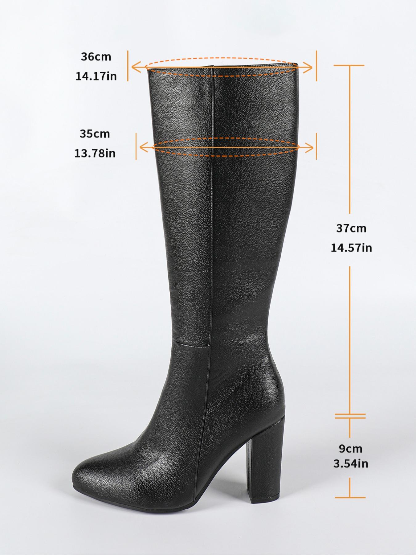 Women's High Heel Knee-High Boots, Elegant Boots, PU Leather Zipper Pointed Toe, Fall & Winter Fashion, Comfortable and Stylish, Perfect for Casual Wear
