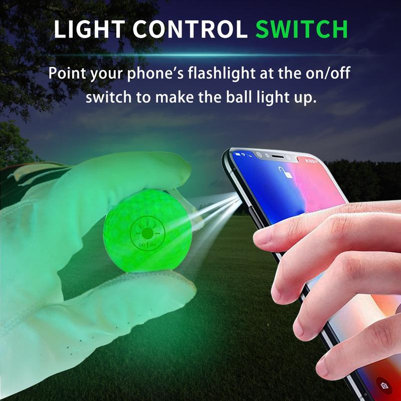 MYKUJA 6pcs Golf Light-controlled Balls, Premium Rubber Material, Flashlight Controlled Switch, Perfect Night Golf Accessory, Fun Gift for Golf Lover