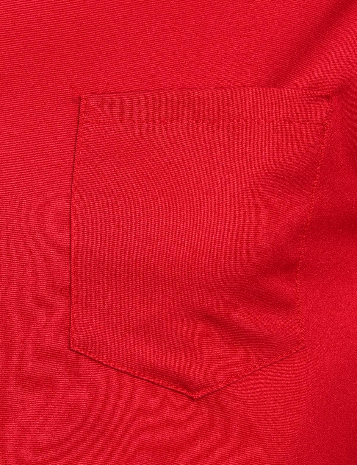 ZEROYAA Men's Red Banded Slim Fit Collar Long Sleeve Casual Button Down Dress Shirts with Chest Pocket Breathable Polyester Fabric Soft Top